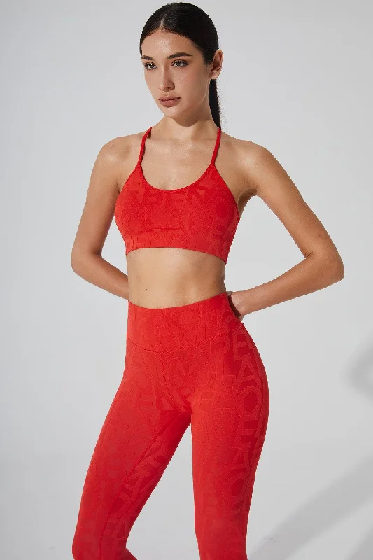 Lumière Bra 3D - Haute Red Sporty Compression Bra