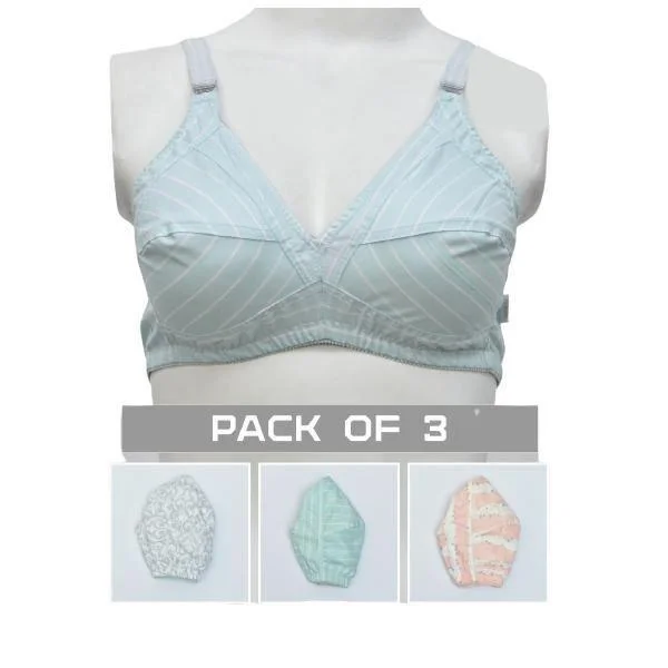 Pack Of 3 Soft Cotton Everyday Bras Cotton Comfort Bra