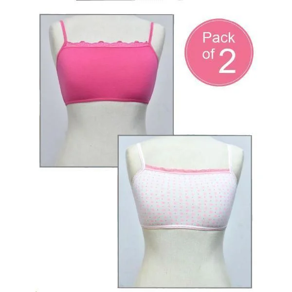 Pack Of Two Cotton Everyday Beginners Bra Seamless Push-Up Bra