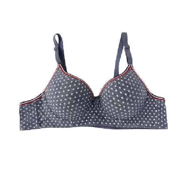 Women Underwired Bra Polka Dots Demi Cup Fashion Bra Soft Comfortable Bra Supportive Cotton Bra