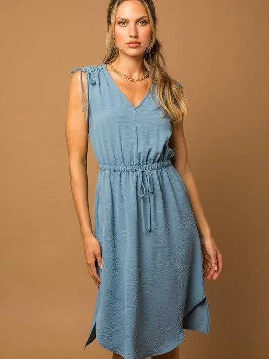 Simply Beautiful Ruched Midi Dress Comfortable Wrap Midi Dress