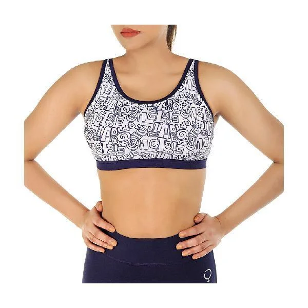 Strappy Back Medium Impact Sports Bra Cotton Comfort Bra