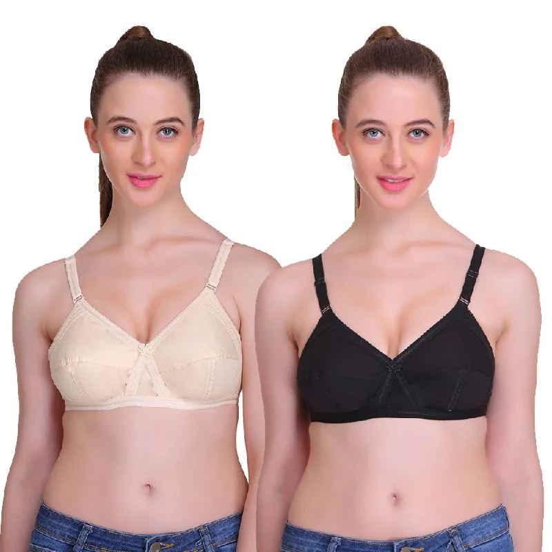 T.T. Women Desire Bra Black Beige Stylish Strapless Bra