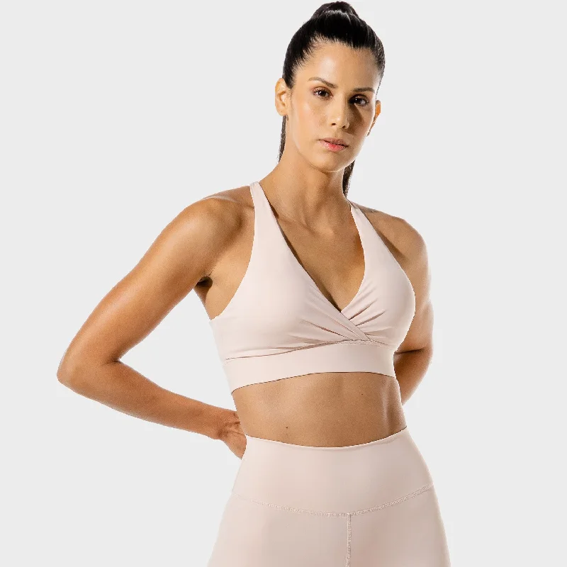 Women's Fitness - Wrap Sports Bra - Peachy Keen Breathable Comfort Bra