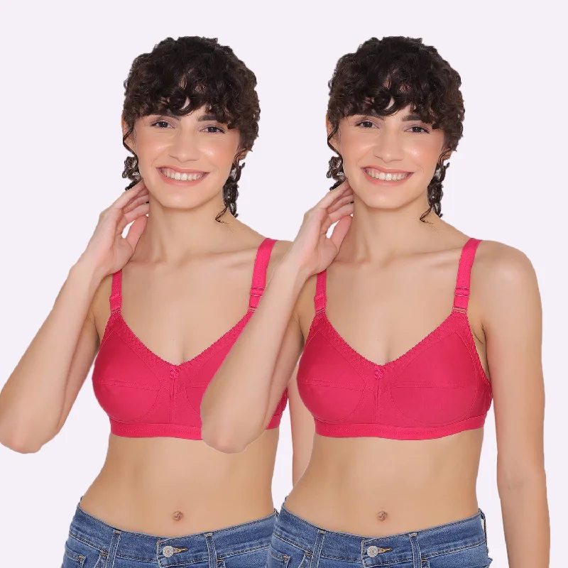 Women's full coverage cotton bra (Pack of 2) -BELLA Soft Mesh Bra