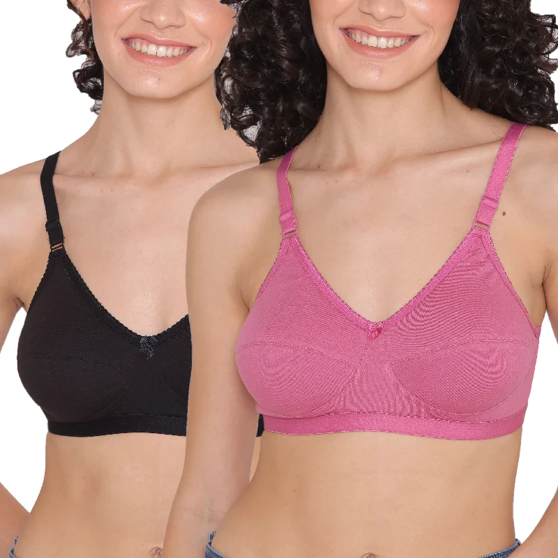 Women's Non Padded Non-Wired Regular Bra-RIO Combo of 2 Contour Bra Style