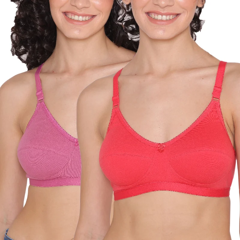 Women's Non Padded Non-Wired Regular Bra-RIO Combo of 2 Full Coverage Bralette