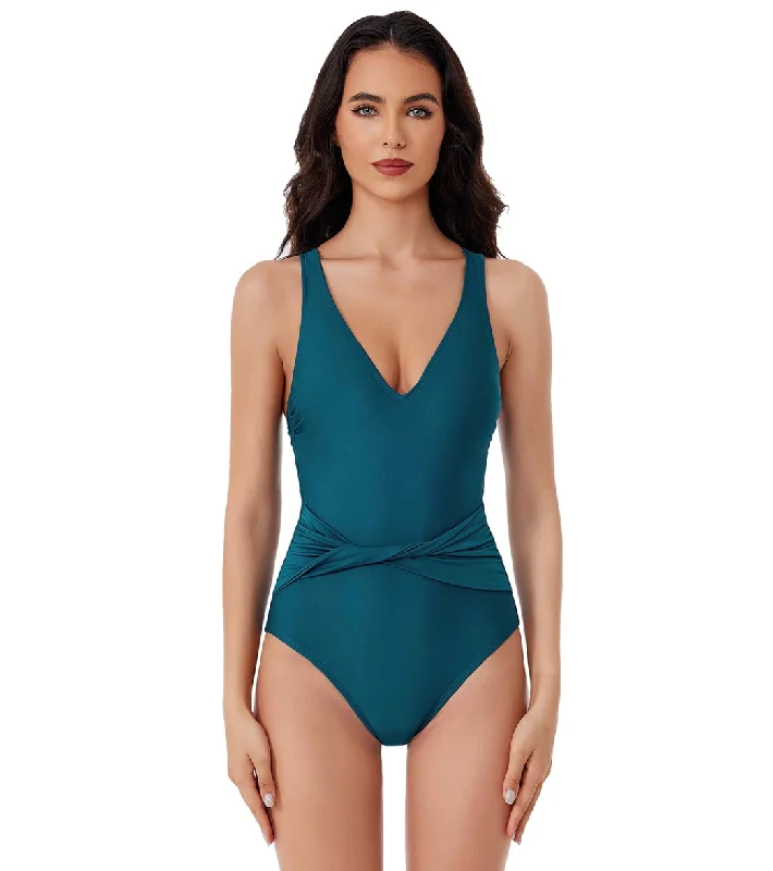 BCA by Rebecca Virtue Women's Twist Waist Belt One Piece Swimsuit Adjustable Bikini Bottoms BCA by Rebecca Virtue Women's Twist Waist Belt One Piece Swimsuit Adjustable Bikini Bottoms