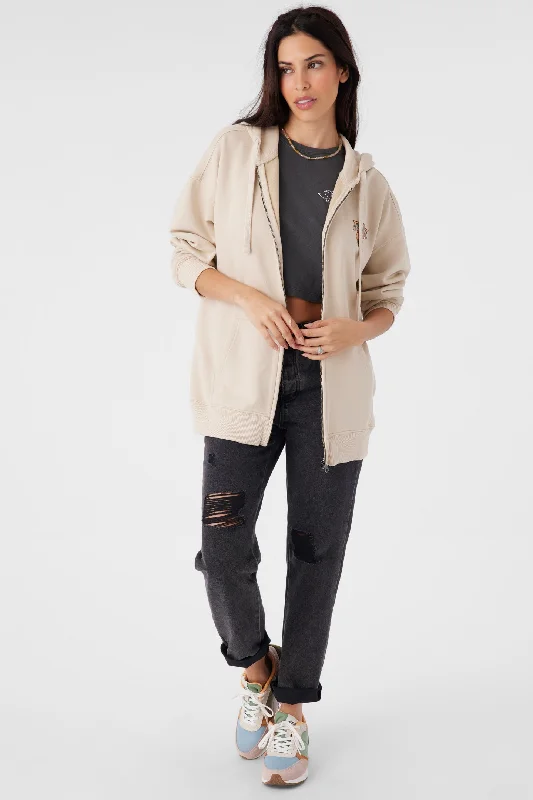 BYRON HOODIE Hoodie with Tied Waist Feminine Flattering