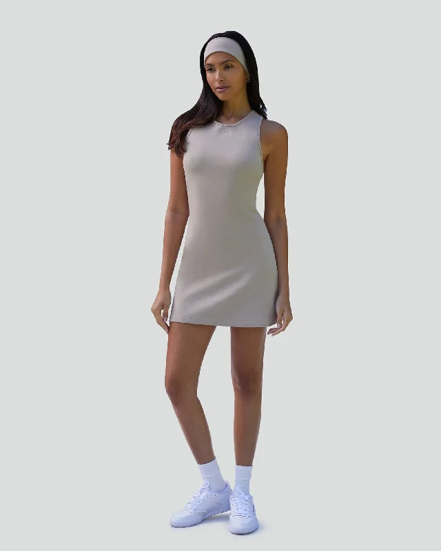 Jersey Racerback Mini Dress Casual V-Neck Mini Dress