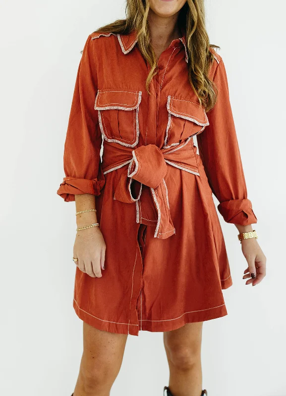 Kai Mini Dress - Rust Elegant Sequin Mini Dress