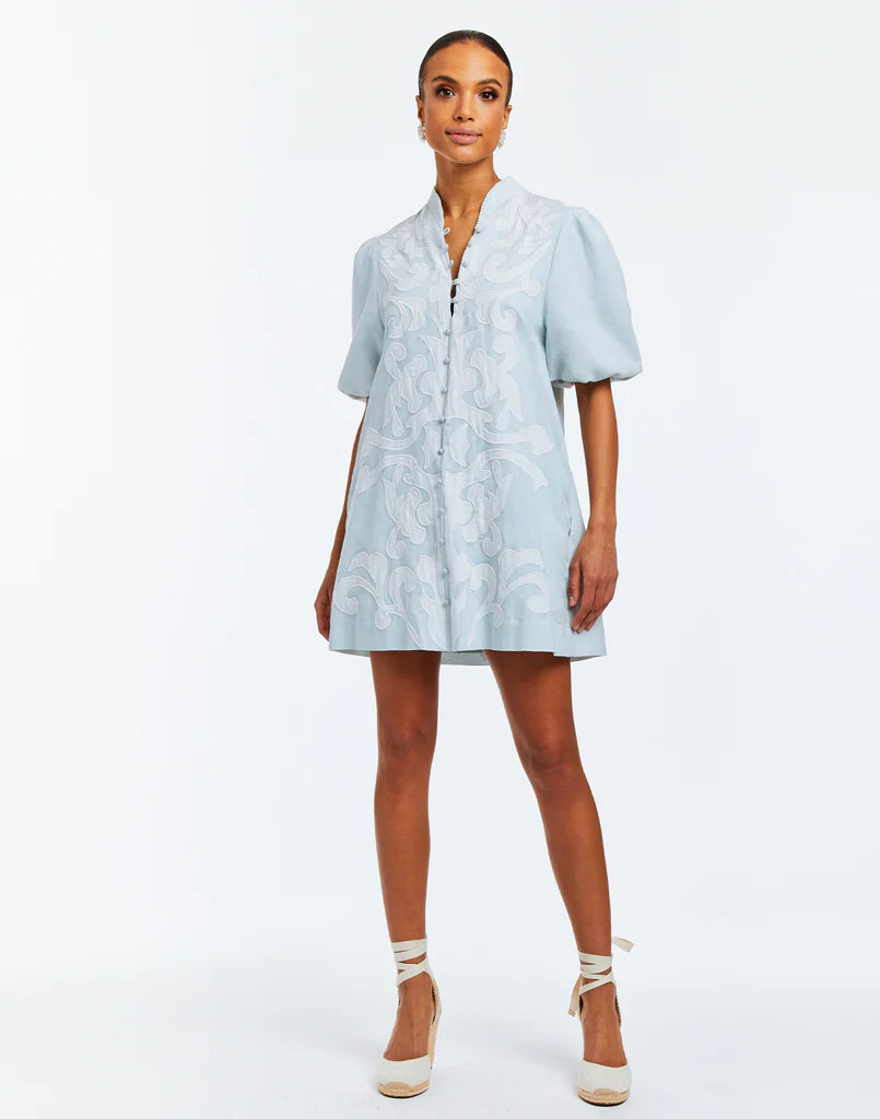 Mestiza Elliana Barong Mini Dress - Ocean Blue Stylish Spaghetti Strap Mini Dress