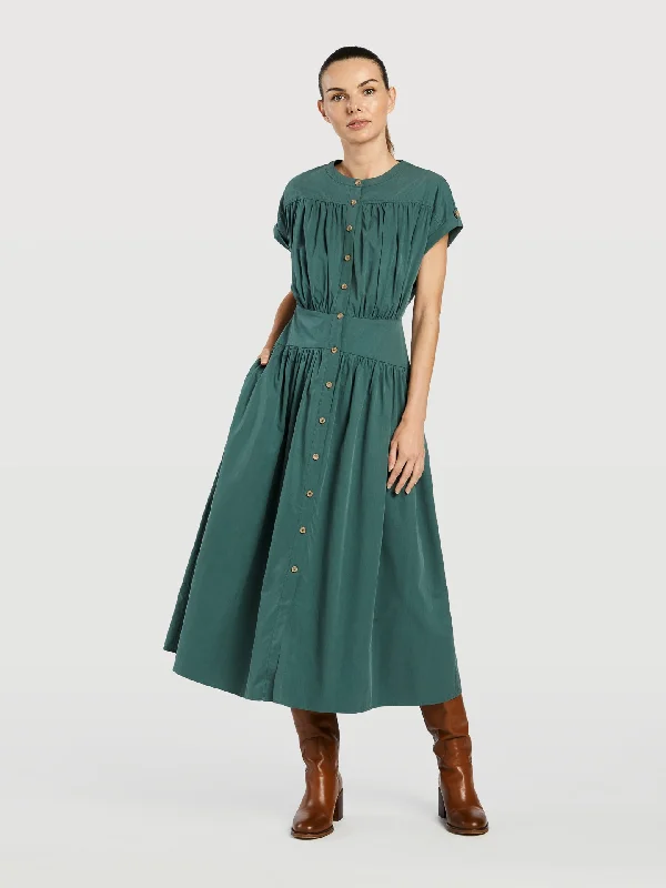 Short Sleeve Midi Dress Fashionable High-Low Midi Dress