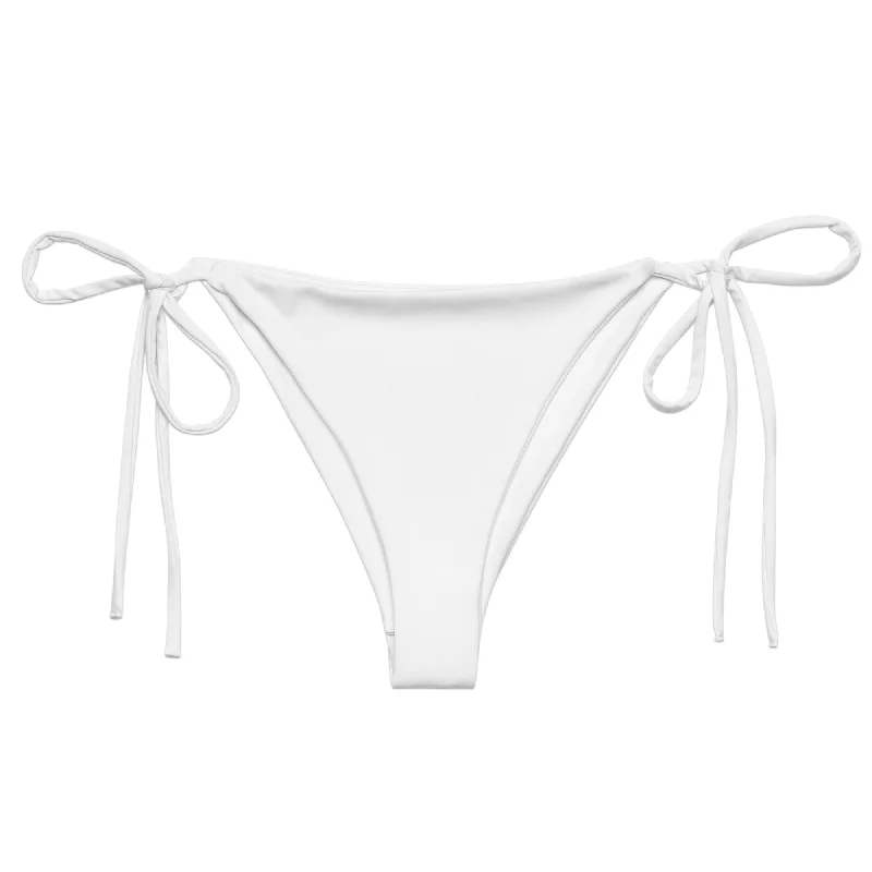 Classic White String Bikini Swimsuit Bottoms Halter Neck Swimsuit