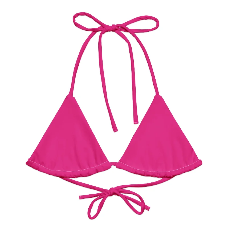 Hot Pink String Bikini Swimsuit Top Trendy Swimsuit Bottoms