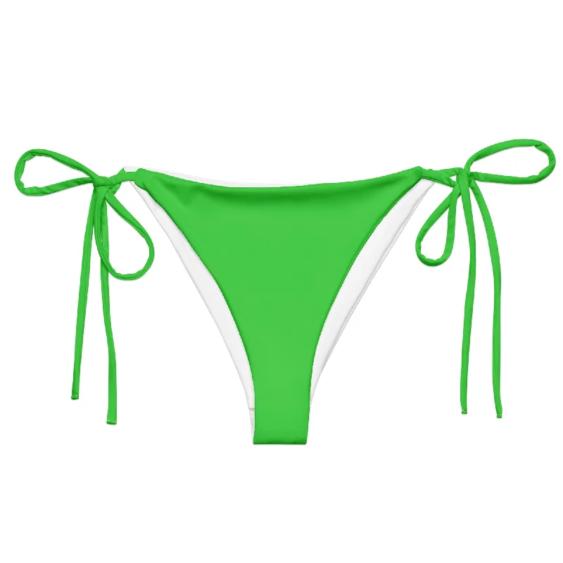 Lime Green String Bikini Swimsuit Bottoms Minimalist One-Piece