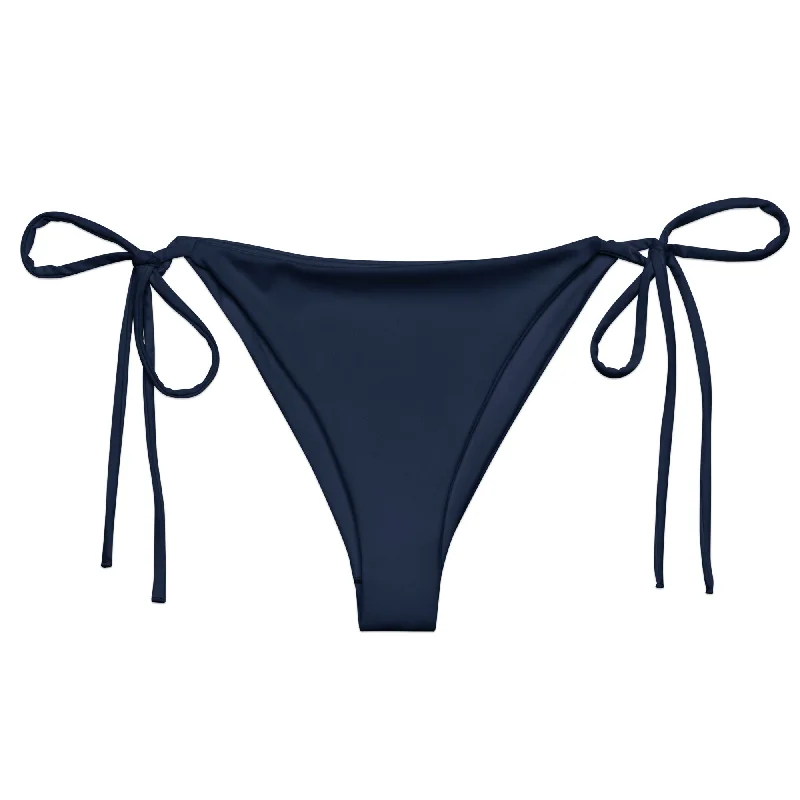 Navy Blue String Bikini Swimsuit Bottoms Classic Two-Piece Bikini