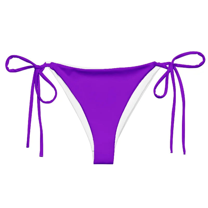 Purple String Bikini Swimsuit Bottoms Elegant Ruffled Bikini