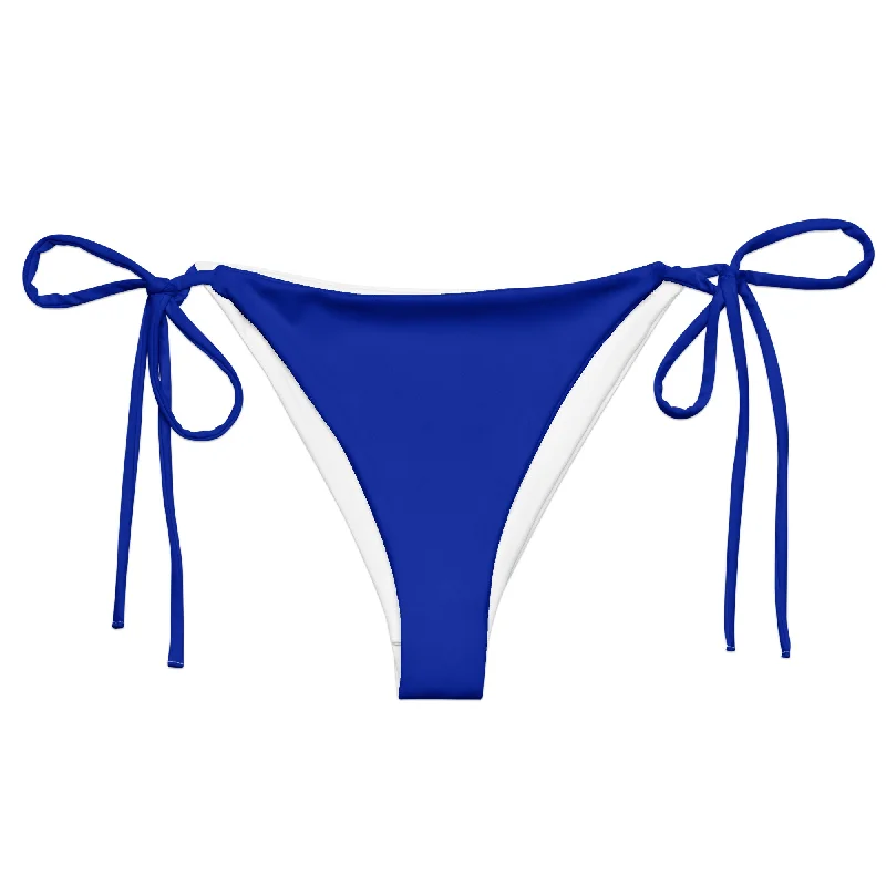 Royal Blue String Bikini Swimsuit Bottoms Shiny One-Piece Swimsuit