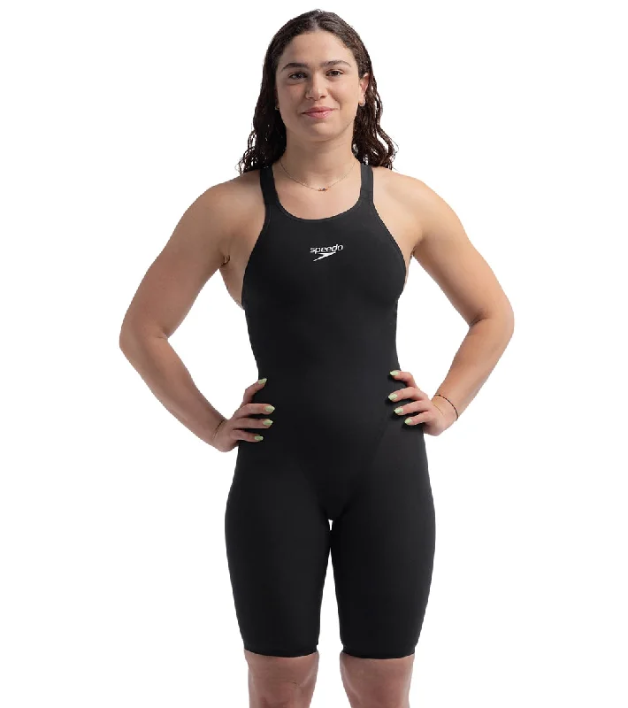 Speedo Women's LZR Valor 2.0 Closed Back Kneeskin Tech Suit Swimsuit Black Two-Piece Beachwear