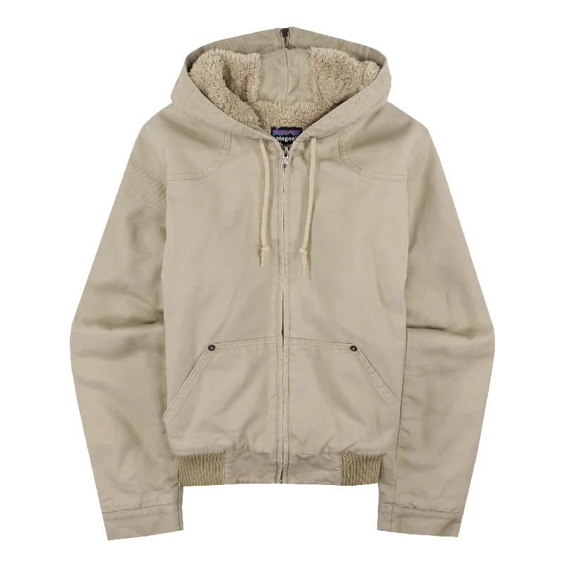 W's Lined Canvas Hoody Hoodie with Cropped Fit Short Trendy