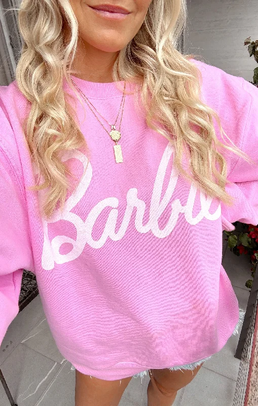 Barbie™ Sweatshirt ~ Barbie™ Pink Hoodie with Patch Decorative Personalized