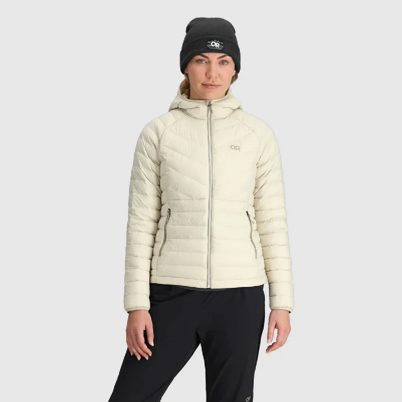 Outdoor Research Women's Transcendent Down Hoodie Hoodie with Hem Applique Textured Unique