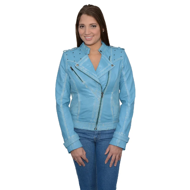 Women's Sheepskin Asymmetrical Moto Jacket w/ Studding Herringbone Jacket Checkered Jacket Solid Jacket Women's Sheepskin Asymmetrical Moto Jacket w/ Studding Herringbone Jacket Checkered Jacket Solid Jacket