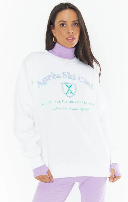 Stanley Sweatshirt ~ Apres Ski Club Graphic Hoodie with Lace Feminine Delicate