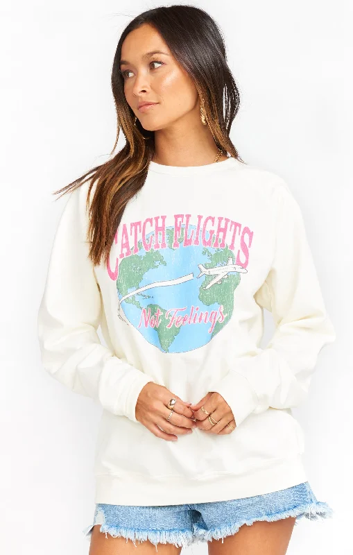 Vada Sweatshirt ~ Catch Flights Graphic Hoodie with Camouflage Military Edgy