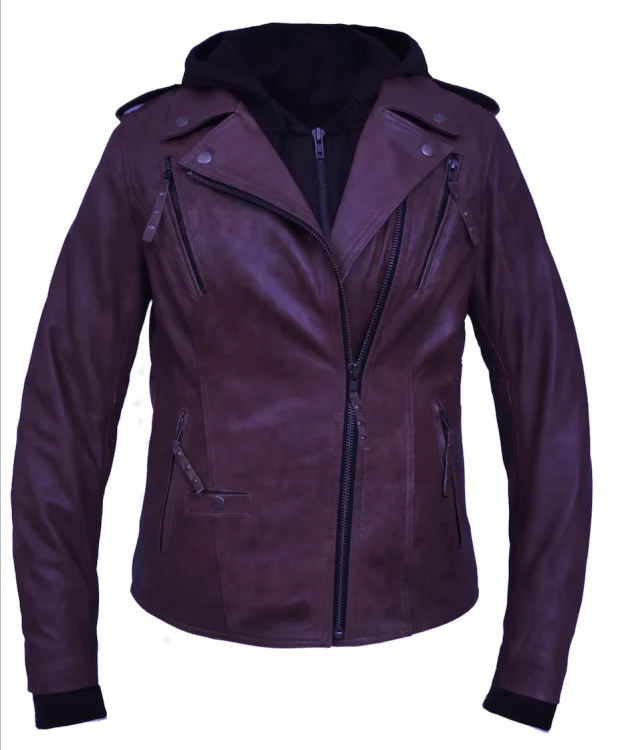 Yomi Classic Purple W/Removable Hoodie Hoodie with High-Low Hem Asymmetrical Trendy