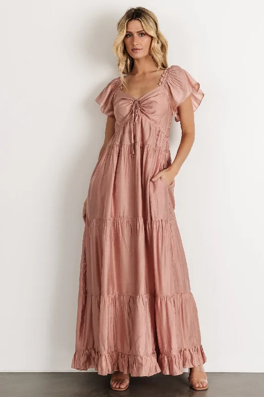 Agatha Maxi Dress | Dusty Mauve Chic Button-Up Maxi Dress