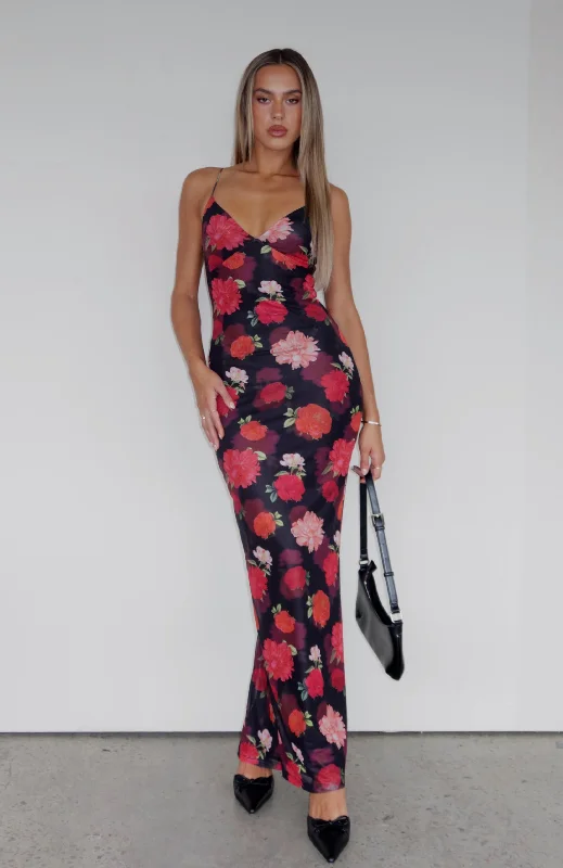 Don't Phone Me Maxi Dress Sunset Bloom Classic V-Neck Maxi Dress