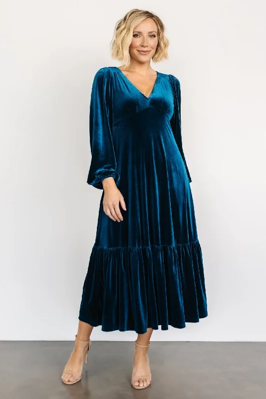 Erika Velvet Maxi Dress | Sapphire Chic Summer Floral Maxi Dress