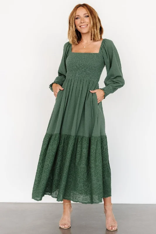 Marcella Maxi Dress | Green Elegant Boho Maxi Dress