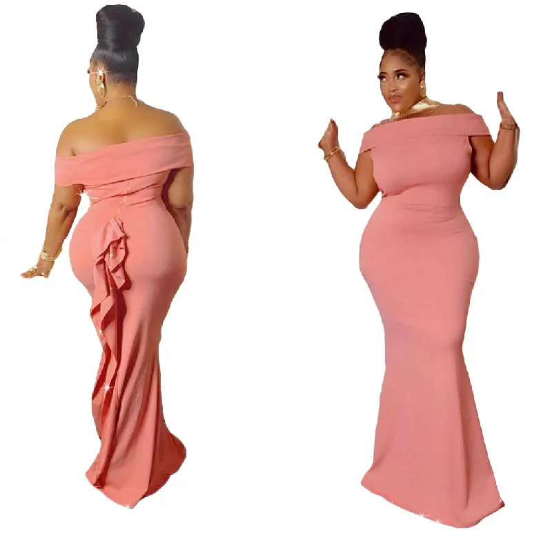 New Design 2022 Evening Dresses Women Elegant Casual Plus Size Party Dress Womens Bodycon Ruffles Maxi Dresses Trendy Maxi Dress with Belt