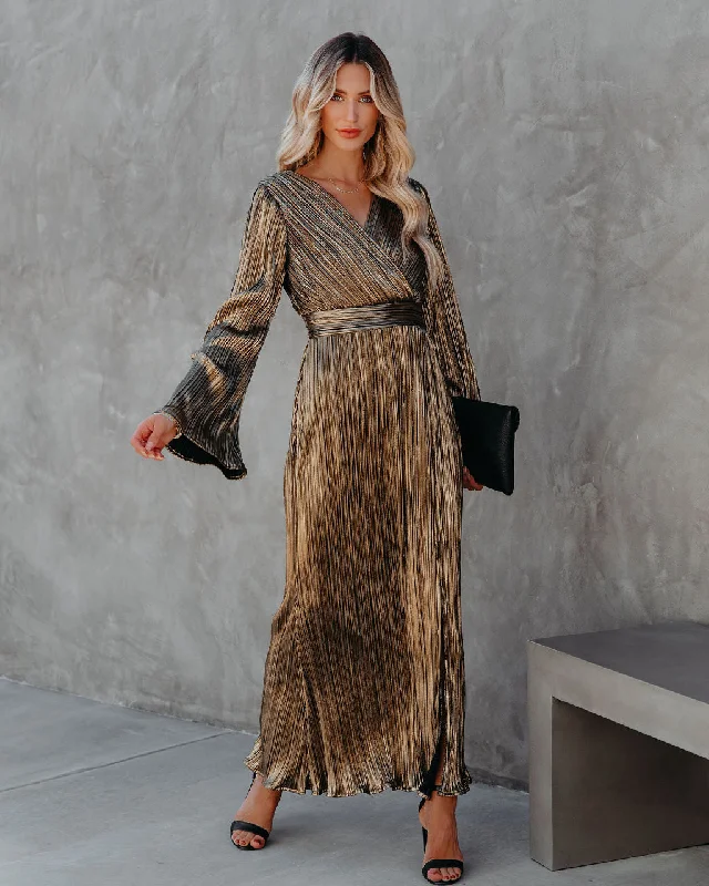 These Are The Golden Days Maxi Dress - FINAL SALE Elegant Maxi Dress with Drapes