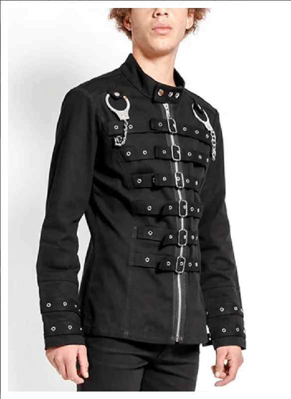 BUCKLE JACKET BLACK Appliqued Jacket Beaded Jacket Sequined Jacket