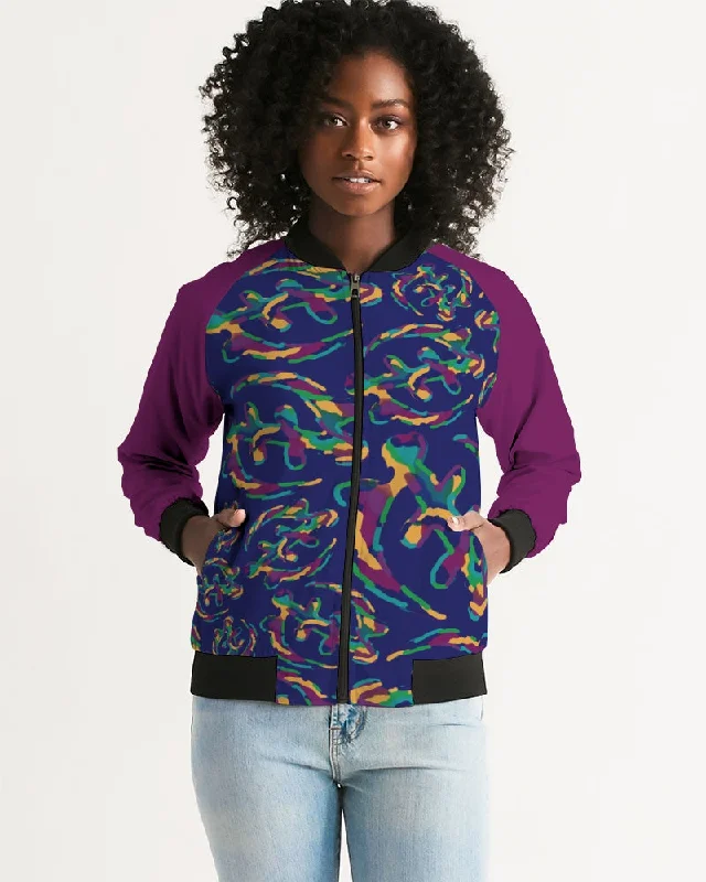 GYE NYAME - EXCEPT FOR GOD Women's Bomber Jacket Toggled Jacket Drawstring Jacket Belted Jacket