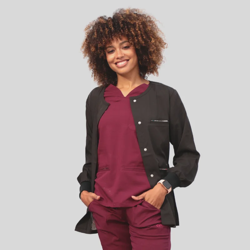 Women's 8980 Warmup Scrub Jacket Zip Front Button Front Snap Front