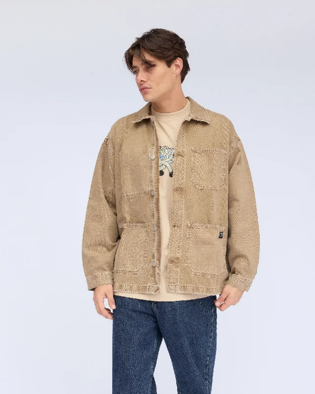 Niko Worker Jacket - Washed Oak Toggled Jacket Drawstring Jacket Belted Jacket