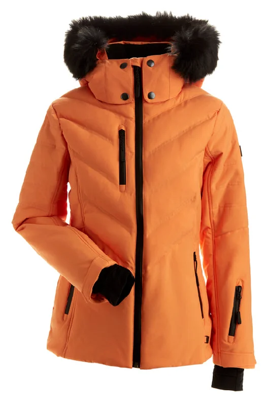 Nils Sundance Faux Fur Jacket Womens 2024 Apricot Stand-Up Collar Roll-Neck Collar Turtle Neck