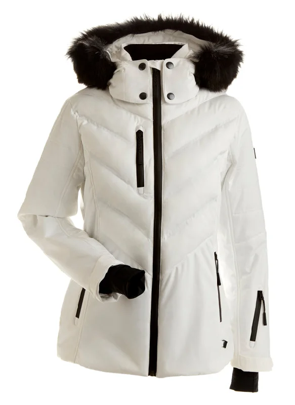 Nils Sundance Faux Fur Jacket Womens 2024 White Tiered Jacket Buttoned Jacket Zippered Jacket