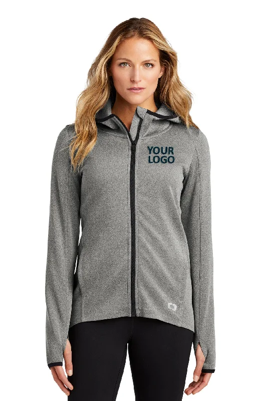 OGIO ENDURANCE Ladies Stealth Customized Jackets, Heather Grey Zippered Jacket Buttoned Jacket Snapped Jacket