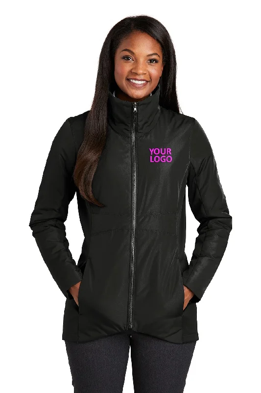 Port Authority Ladies Collective Customized Insulated Jackets, Deep Black Rayon Fabric Velvet Fabric Corduroy Fabric