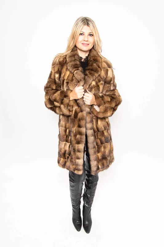 70 | Sable Fur Jacket Boat Neck Shawl Collar Notched Collar