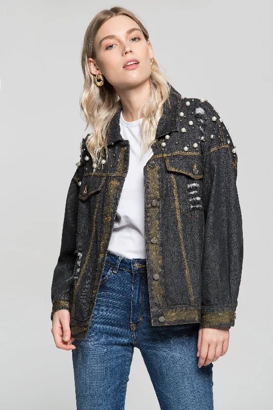 Black Pearl Denim Jacket Knit Jacket Woven Jacket Fleece Jacket