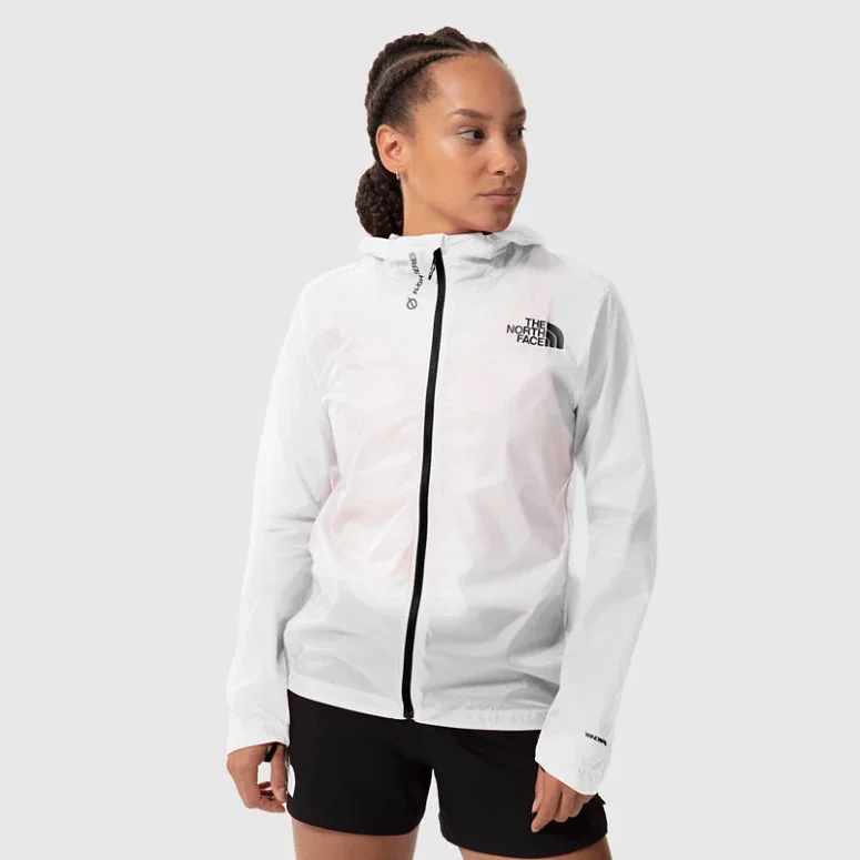 The North Face Women's Flight Series Lightriser Wind Jacket  White Nylon Fabric Polyester Fabric Spandex Fabric