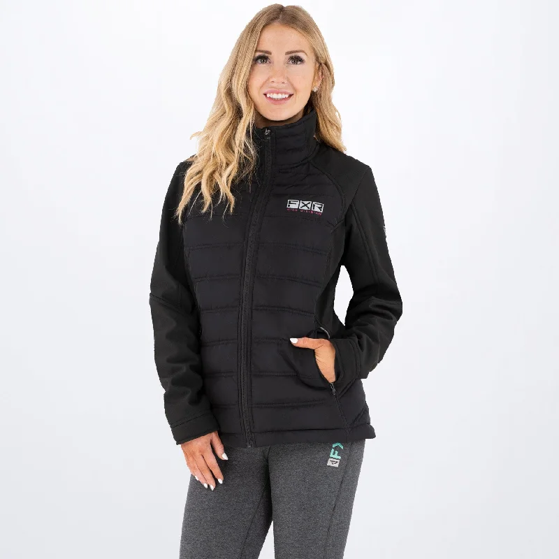 Women's Podium Hybrid Synthetic Down Jacket Zip Front Button Front Snap Front