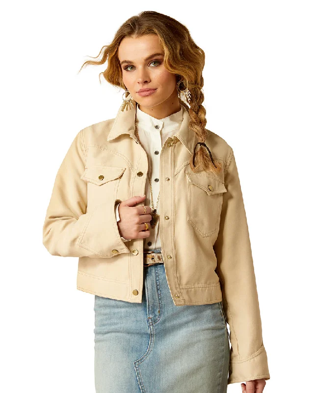 Women's Rodeo Cropped Jacket Ribbed Jacket Pleated Jacket Ruffled Jacket